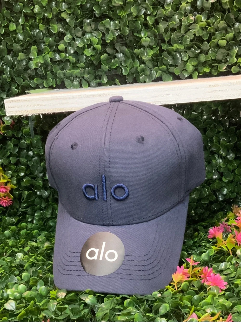 Alo Navy Embroidered Logo Baseball Cap